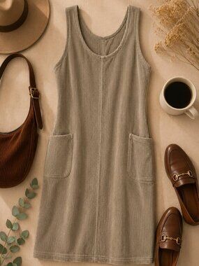 JG Hook 100% Cotton Sleeveless Jumper Dress – Size 14 Petite